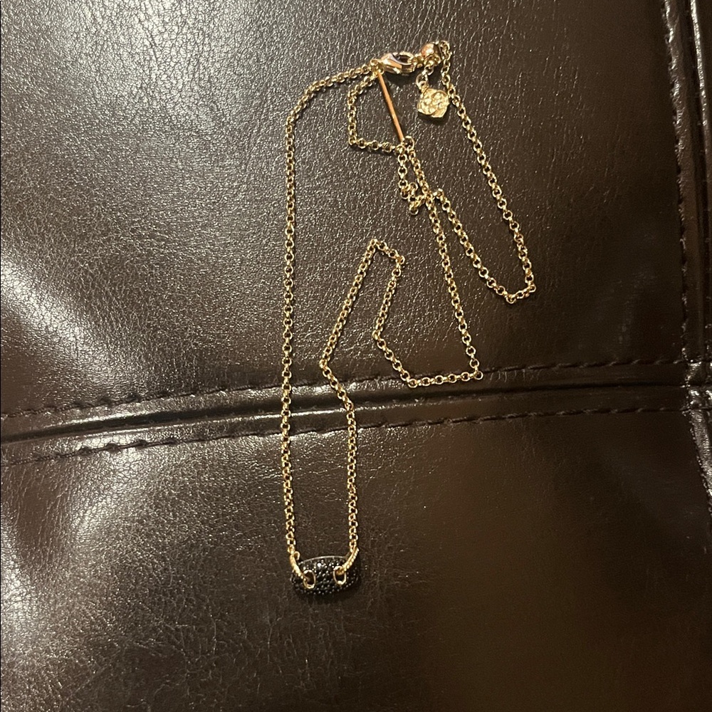 Kendra Scott Gold Necklace with Black Pendant